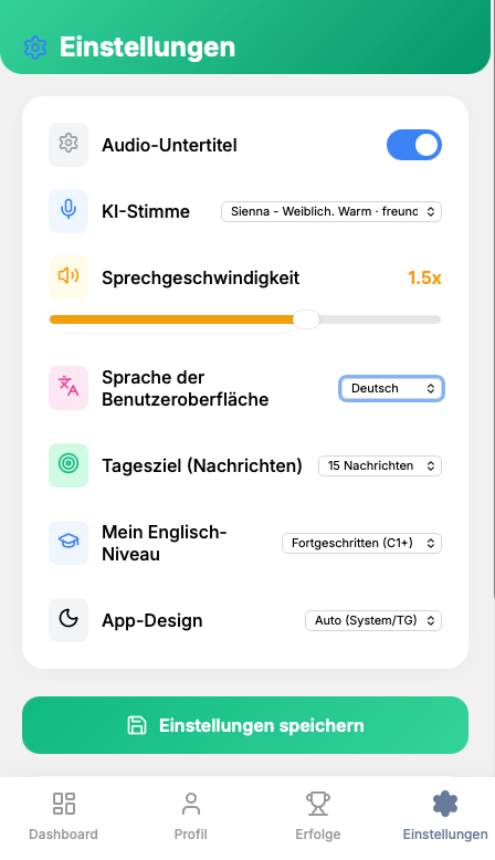 Perfekte Einstellungen für Sie