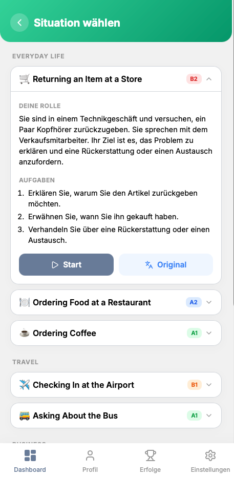 Situationen aus dem wahren Leben