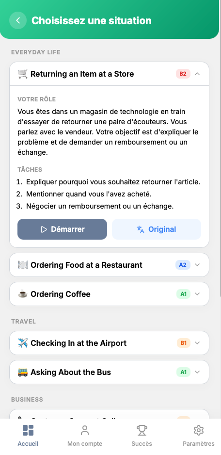 Situations de la Vie Réelle